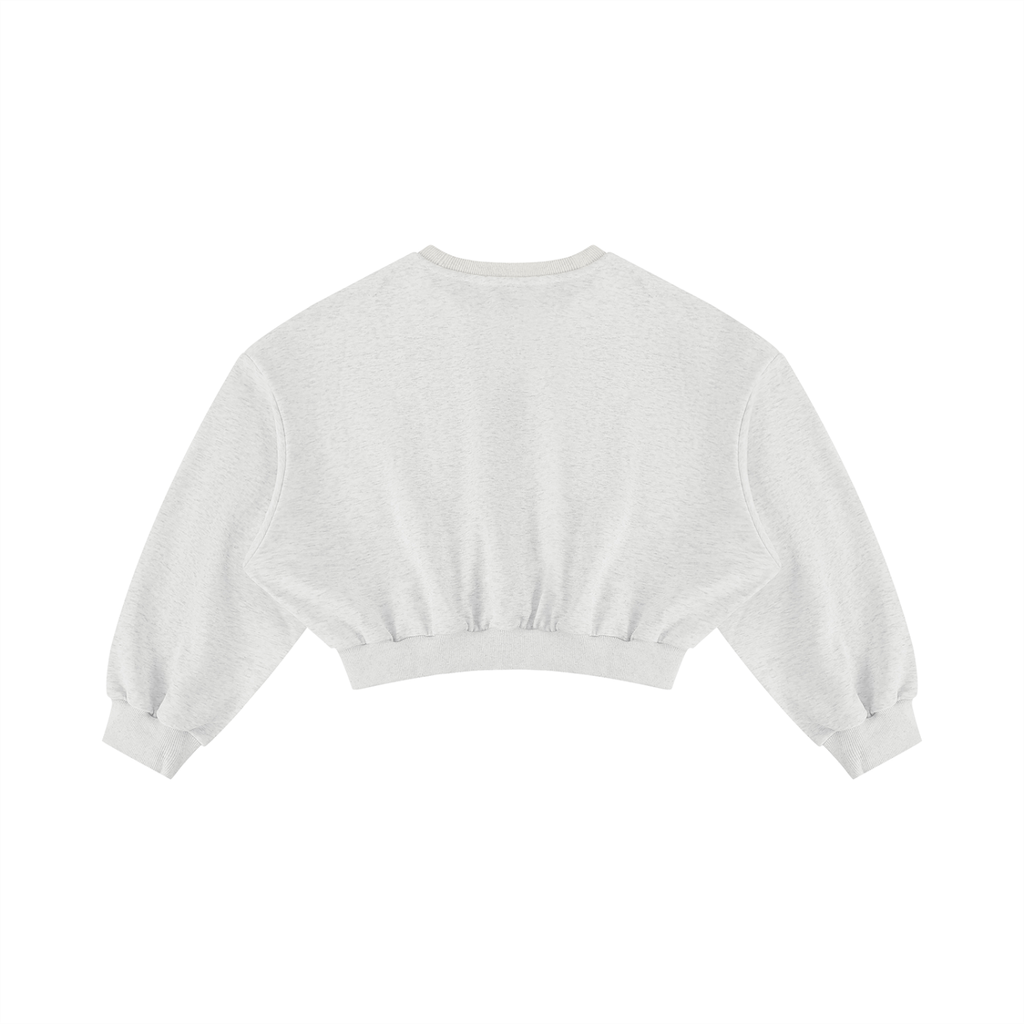 Get On Light Gray Women's Boxy Cropped Crewneck Sweatshirt