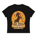 Hot Girls Have Horses 70s Black Women's Sorona Crewneck T-Shirt