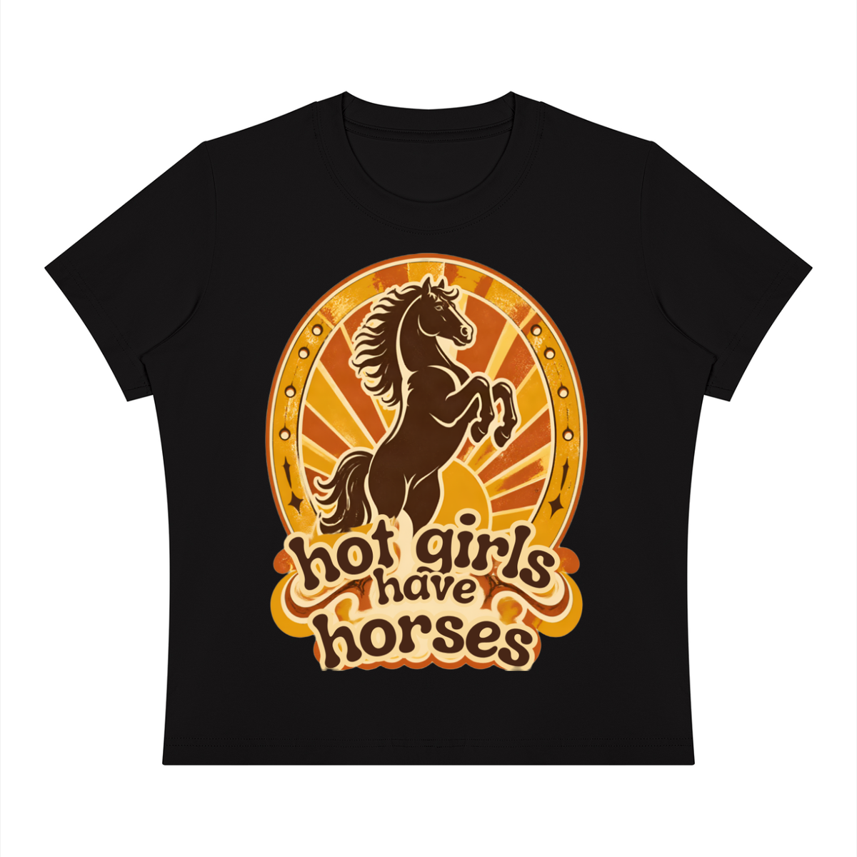 Hot Girls Have Horses 70s Black Women's Sorona Crewneck T-Shirt