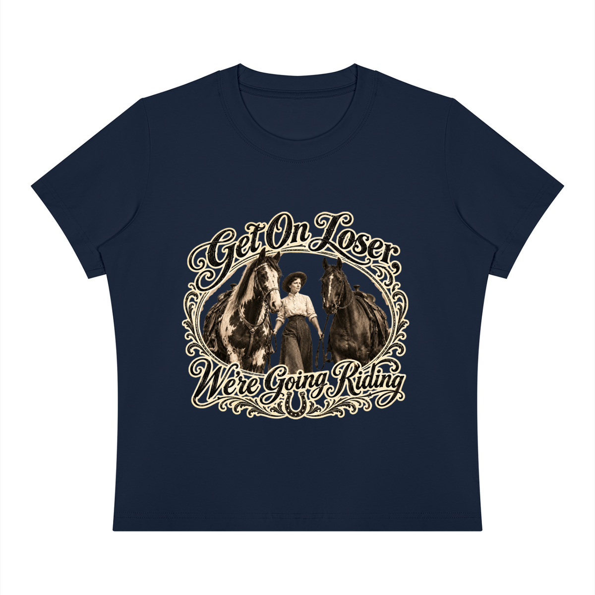 Get On Navy Blue Women's Sorona Crewneck T-Shirt