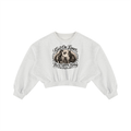 Get On Light Gray Women's Boxy Cropped Crewneck Sweatshirt
