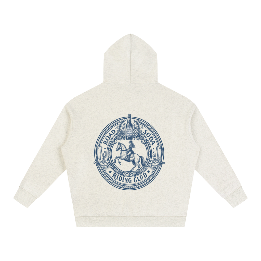 Road Soda Riding Club gray Oversize Fleeced Hoodie