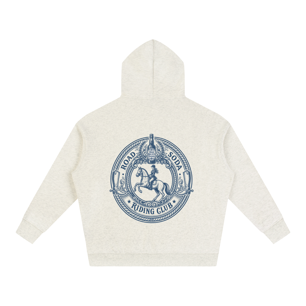 Road Soda Riding Club gray Oversize Fleeced Hoodie