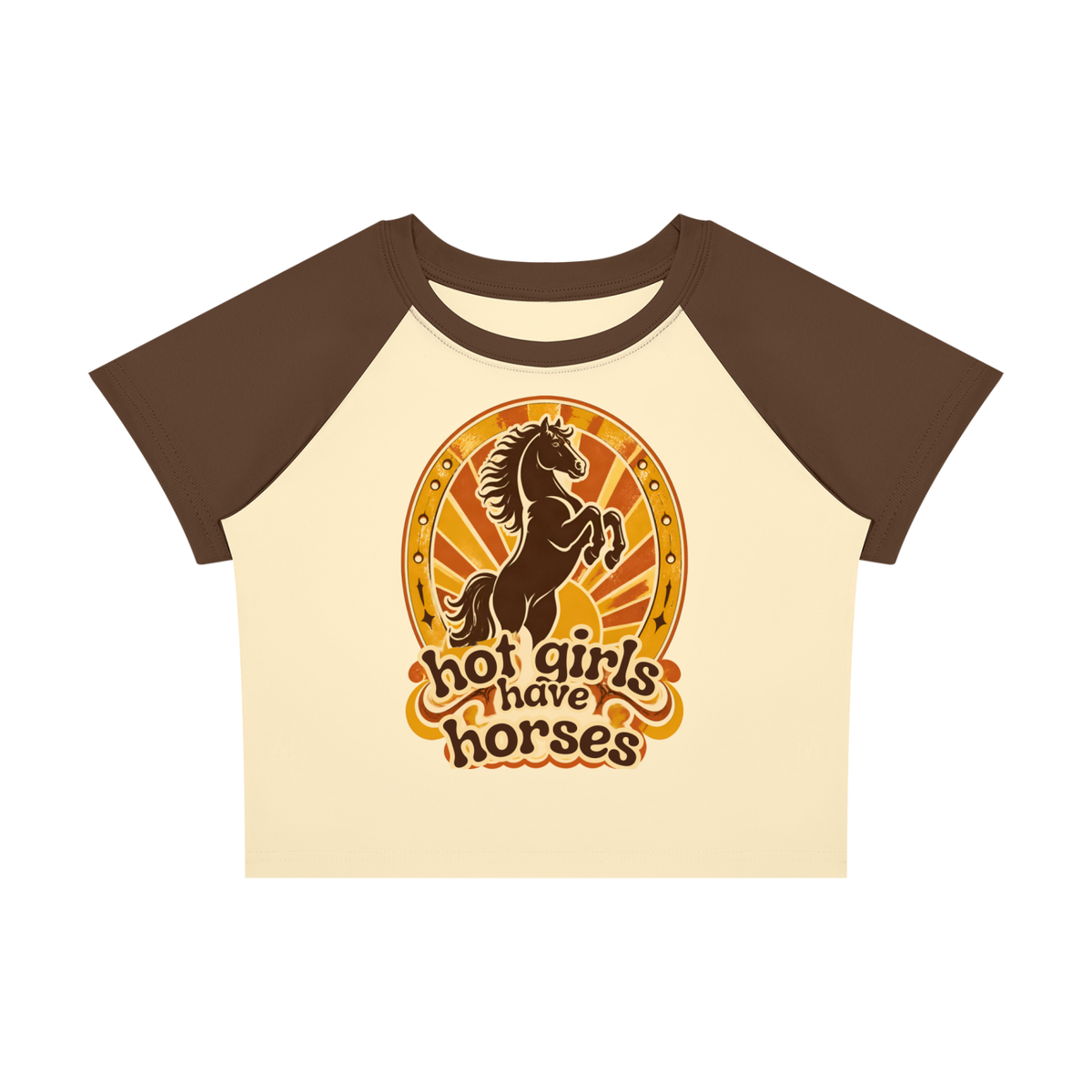 Hot Girls Have Horses 70s Women’s Raglan Color Block Baby T-Shirt