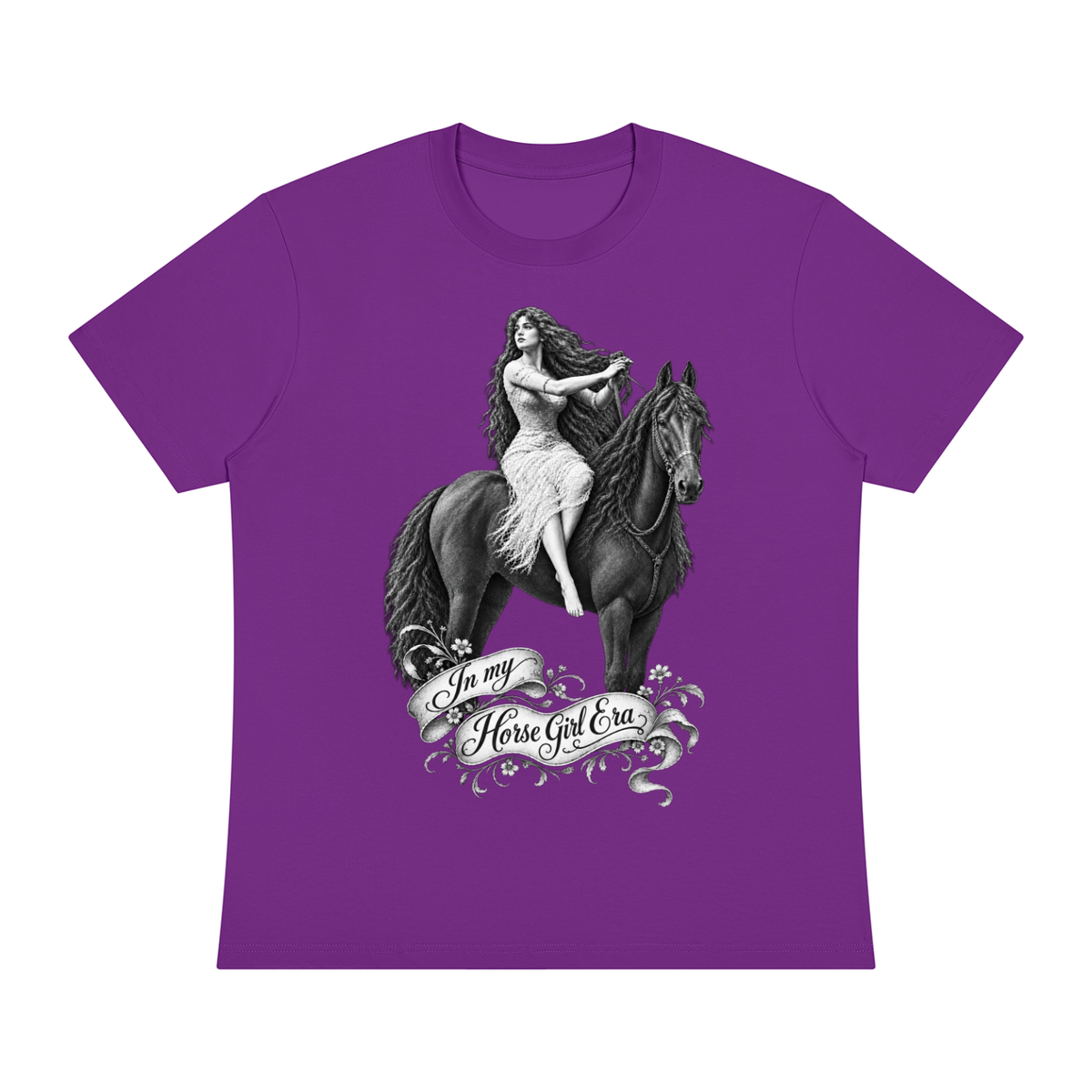 Horse Girl Era Purple Unisex Sorona Crewneck T-Shirt