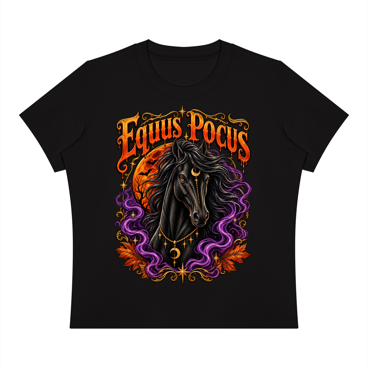 Equus Pocus Black Women's Sorona Crewneck T-Shirt