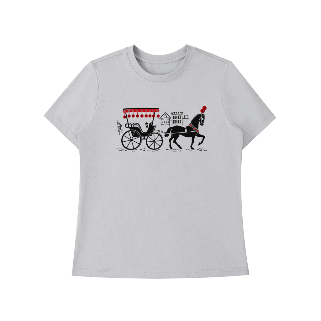 Antique Carriage Horse Light Gray Essential Standard Shoulder T-Shirt