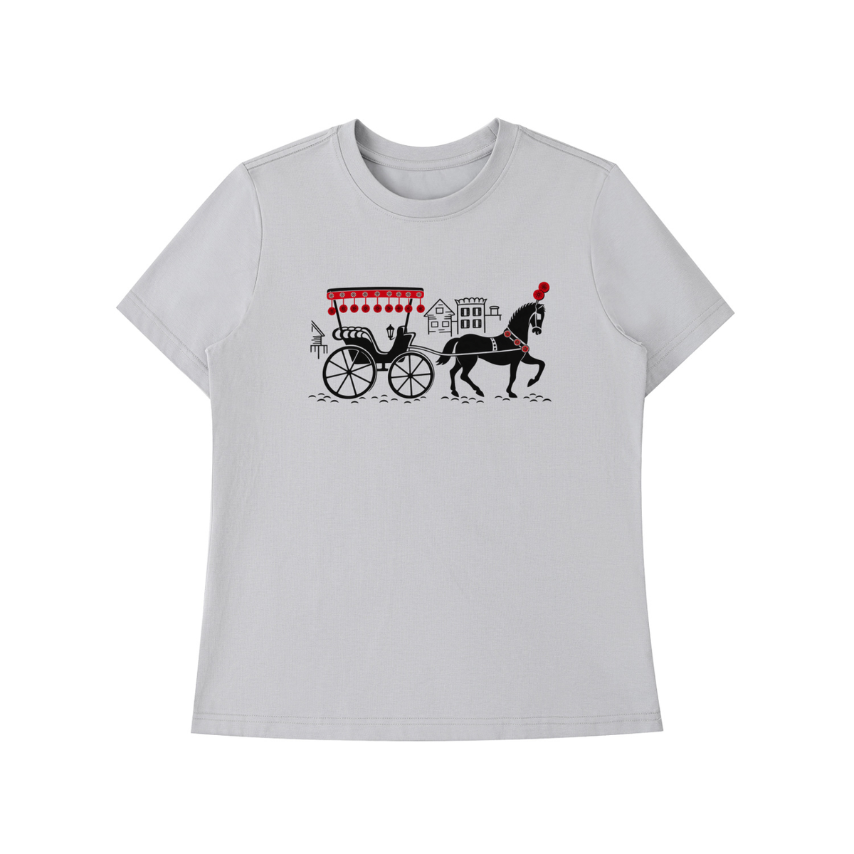 Antique Carriage Horse Light Gray Essential Standard Shoulder T-Shirt
