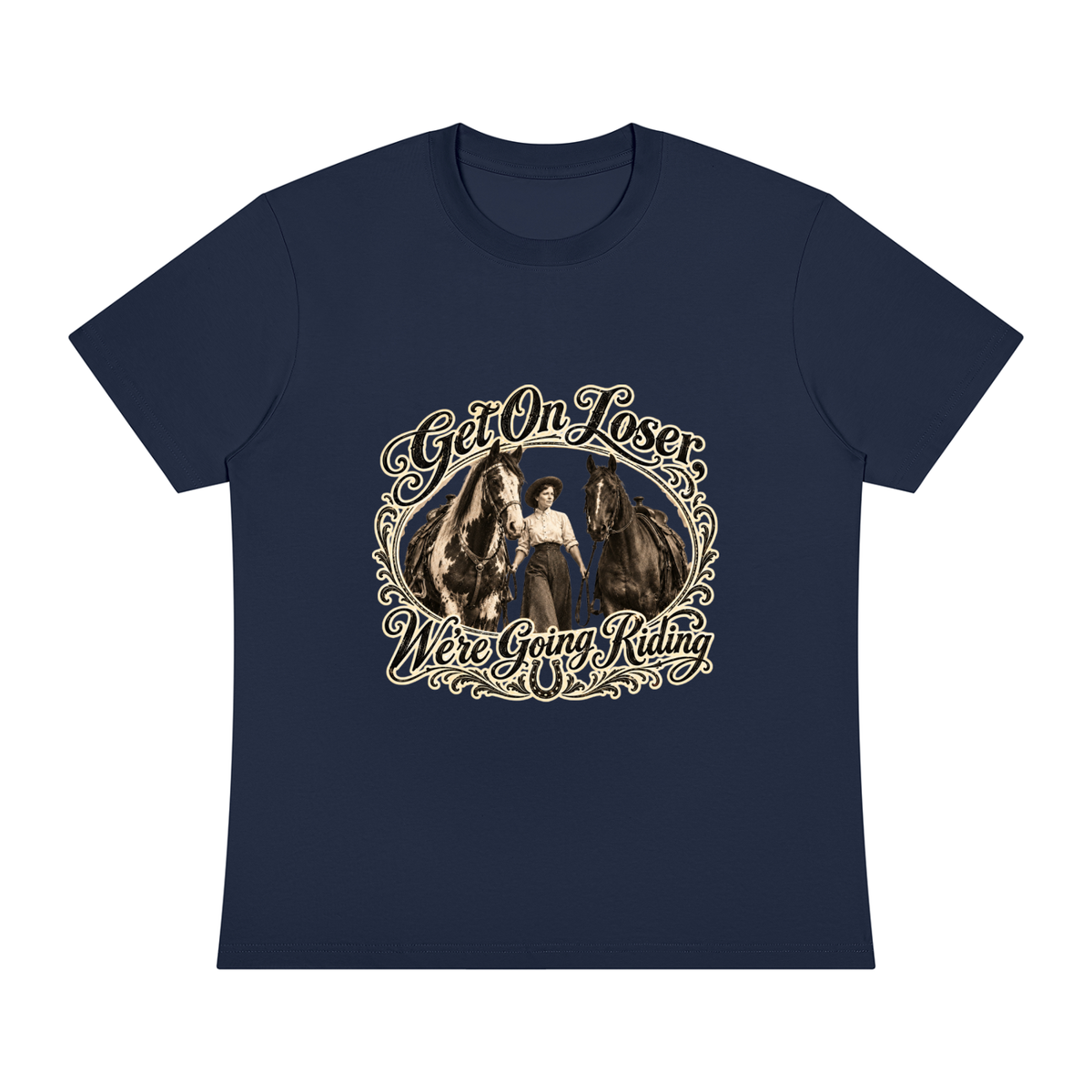 Get On Navy Blue Unisex Sorona Crewneck T-Shirt