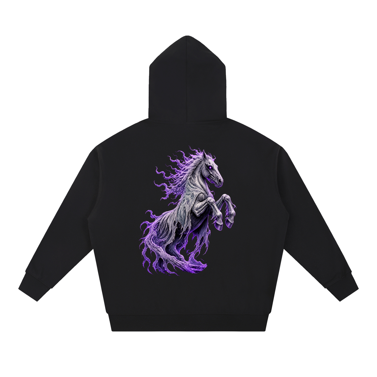 Ghost Horse Black Essential Heavyweight Hoodie