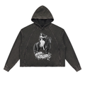 In my Horse Girl Era Black Vintage Washed Frayed-Hem Hoodie