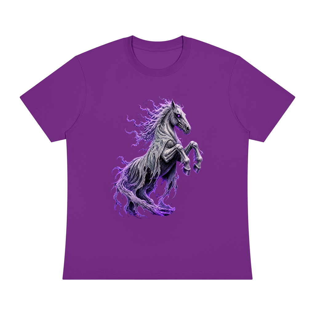 Ghost Horse Purple Unisex Sorona Crewneck T-Shirt