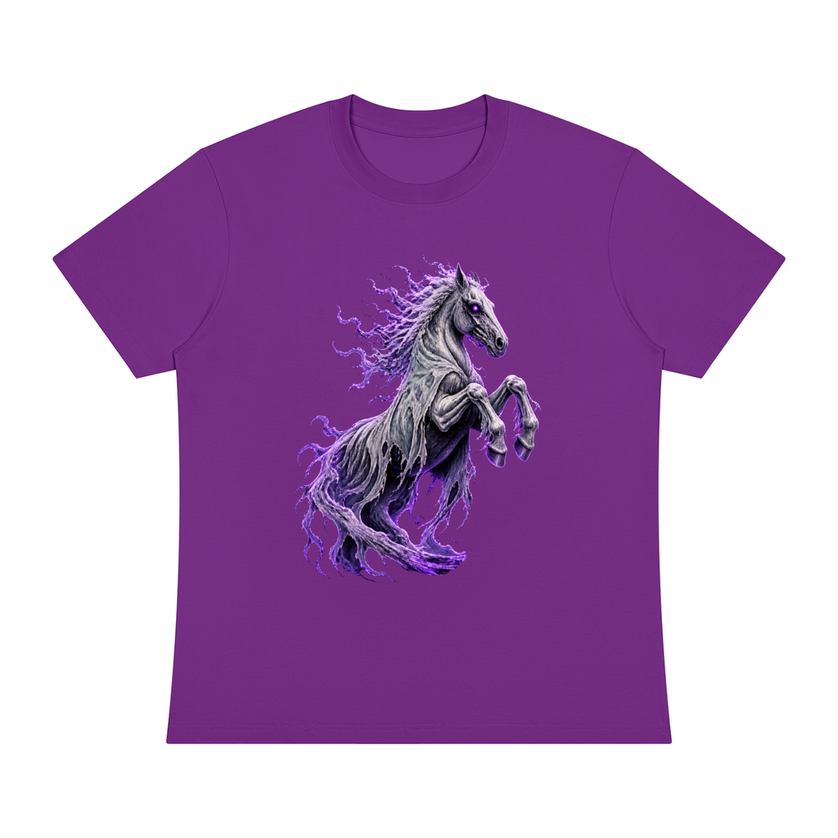 Ghost Horse Purple Unisex Sorona Crewneck T-Shirt