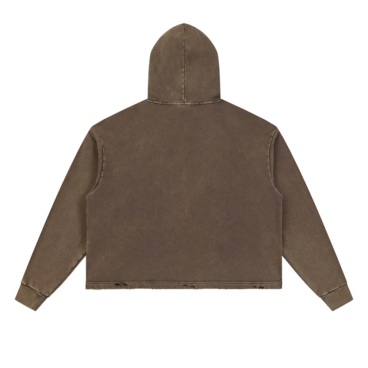 In my Horse Girl Era Sepia Brown Vintage Washed Frayed-Hem Hoodie