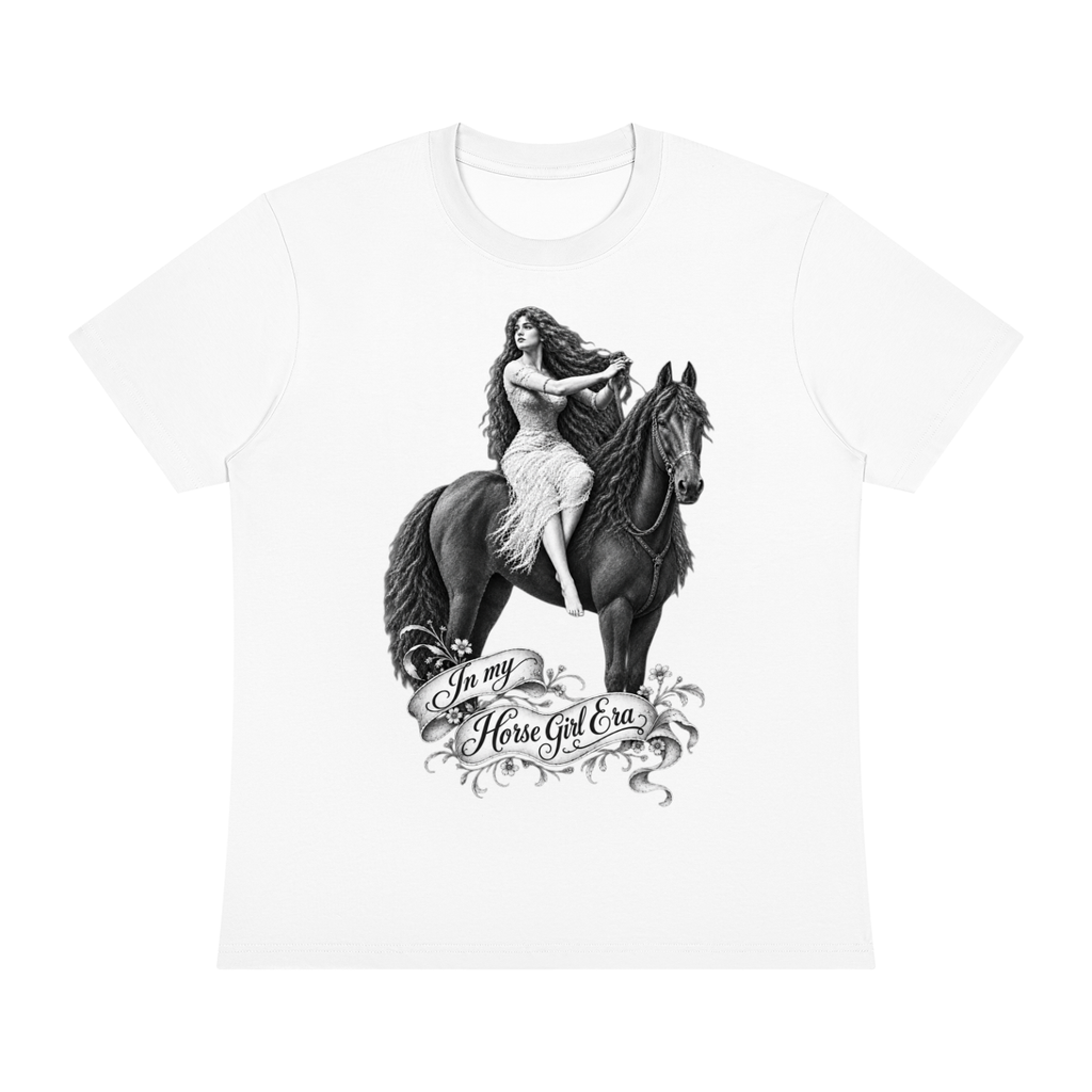 Horse Girl Era White BW Unisex Sorona Crewneck T-Shirt