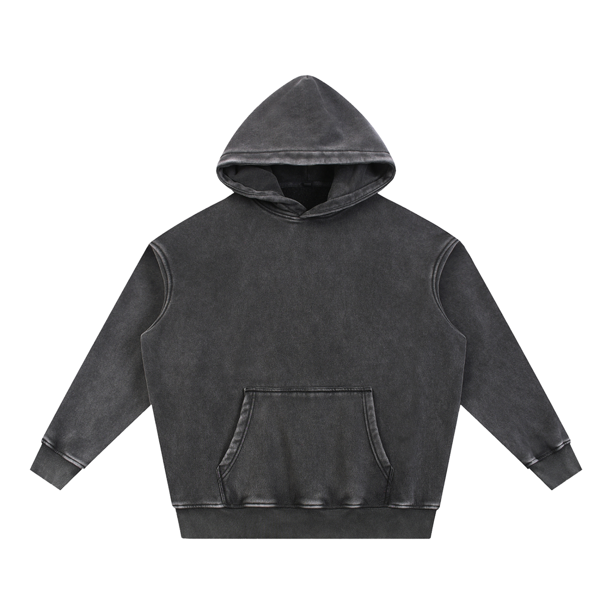 Horse Girl Era BW Back Print Snow Wash Fleece Oversize Hoodie