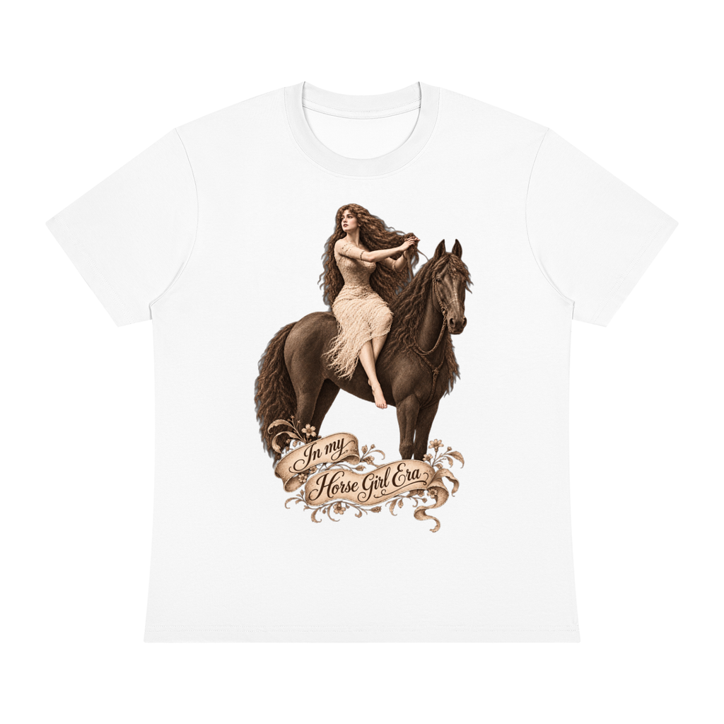 Horse Girl Era White Sepia Unisex Sorona Crewneck T-Shirt