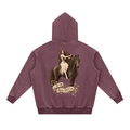 Horse Girl Era Sepia  Back Print Snow Wash Fleece Oversize Hoodie